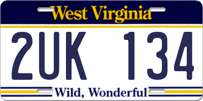 WV license plate 2UK134