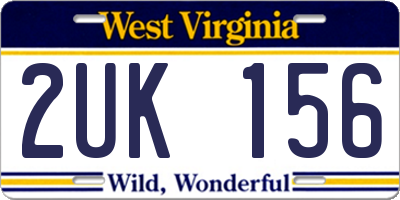 WV license plate 2UK156