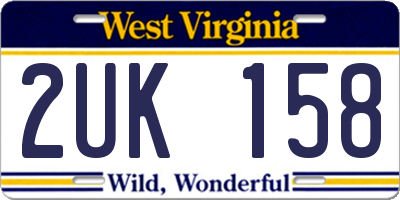 WV license plate 2UK158