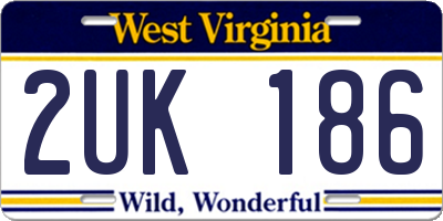 WV license plate 2UK186