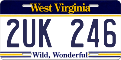 WV license plate 2UK246