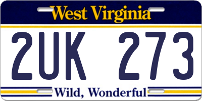 WV license plate 2UK273