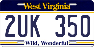 WV license plate 2UK350
