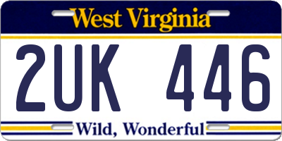 WV license plate 2UK446