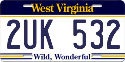 WV license plate 2UK532
