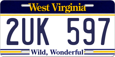 WV license plate 2UK597