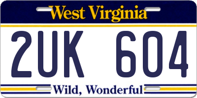 WV license plate 2UK604