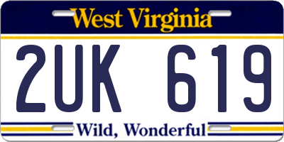 WV license plate 2UK619