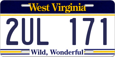 WV license plate 2UL171