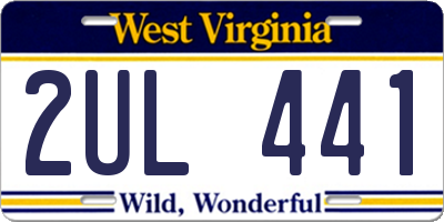 WV license plate 2UL441