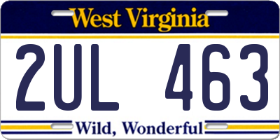 WV license plate 2UL463