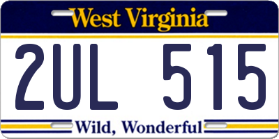 WV license plate 2UL515