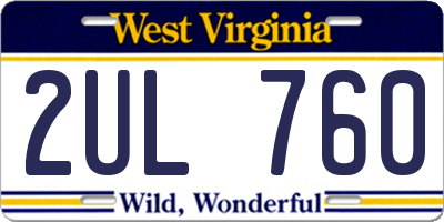 WV license plate 2UL760