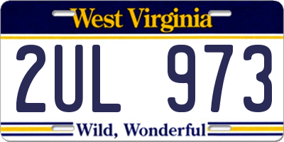 WV license plate 2UL973