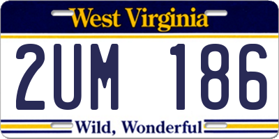 WV license plate 2UM186