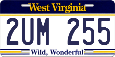 WV license plate 2UM255