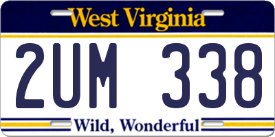 WV license plate 2UM338