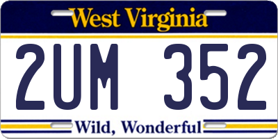 WV license plate 2UM352