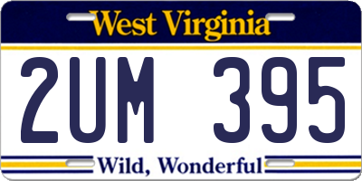 WV license plate 2UM395