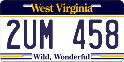 WV license plate 2UM458