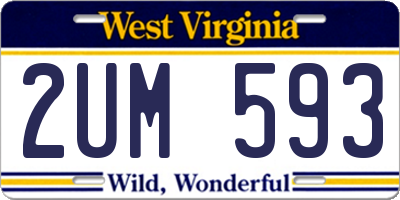 WV license plate 2UM593