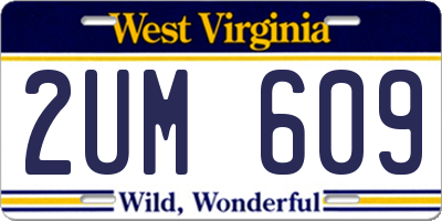 WV license plate 2UM609