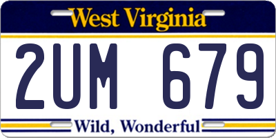 WV license plate 2UM679