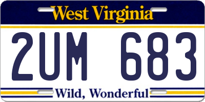 WV license plate 2UM683