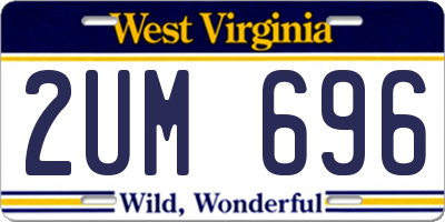 WV license plate 2UM696