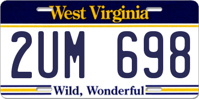 WV license plate 2UM698