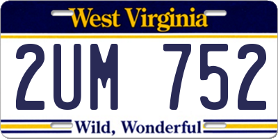 WV license plate 2UM752