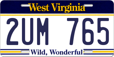 WV license plate 2UM765