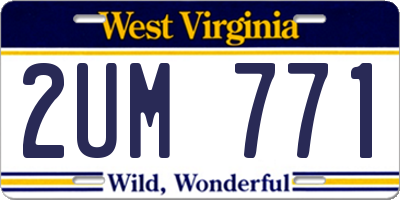 WV license plate 2UM771