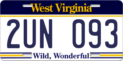WV license plate 2UN093