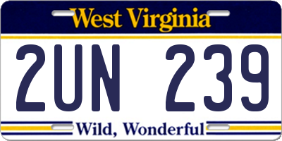 WV license plate 2UN239