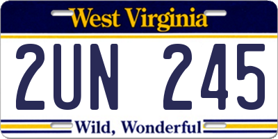 WV license plate 2UN245