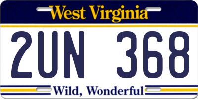 WV license plate 2UN368