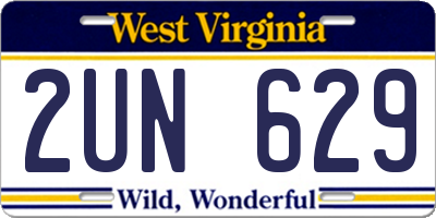 WV license plate 2UN629
