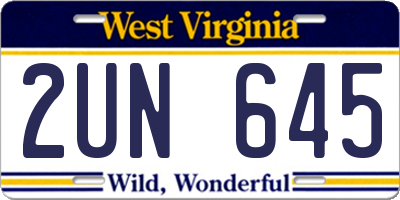 WV license plate 2UN645