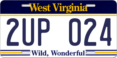 WV license plate 2UP024