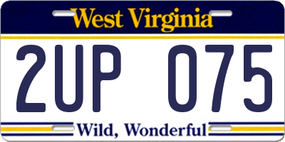 WV license plate 2UP075