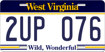 WV license plate 2UP076