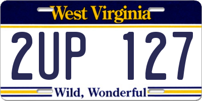 WV license plate 2UP127