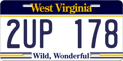 WV license plate 2UP178