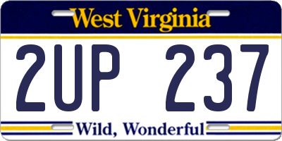 WV license plate 2UP237