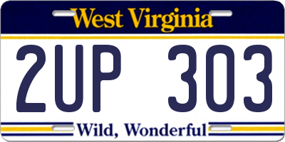 WV license plate 2UP303