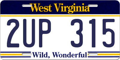 WV license plate 2UP315