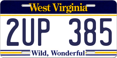 WV license plate 2UP385