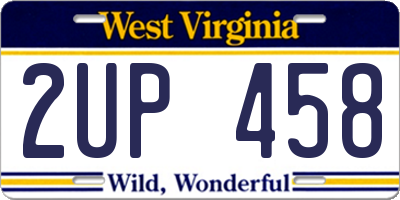 WV license plate 2UP458
