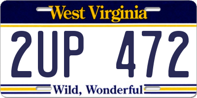 WV license plate 2UP472